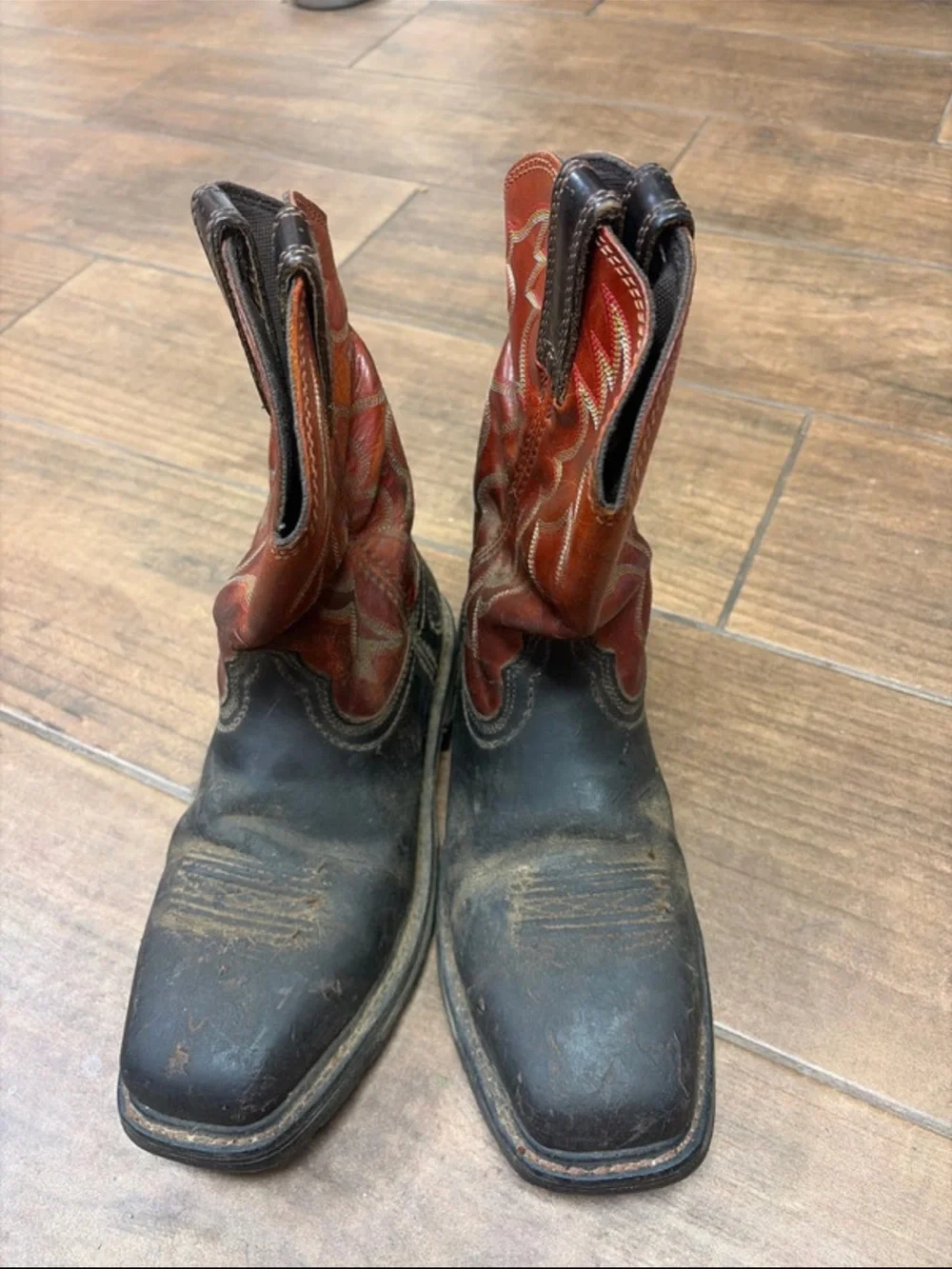 Men's Cowboy Work Boots - Black and Brown